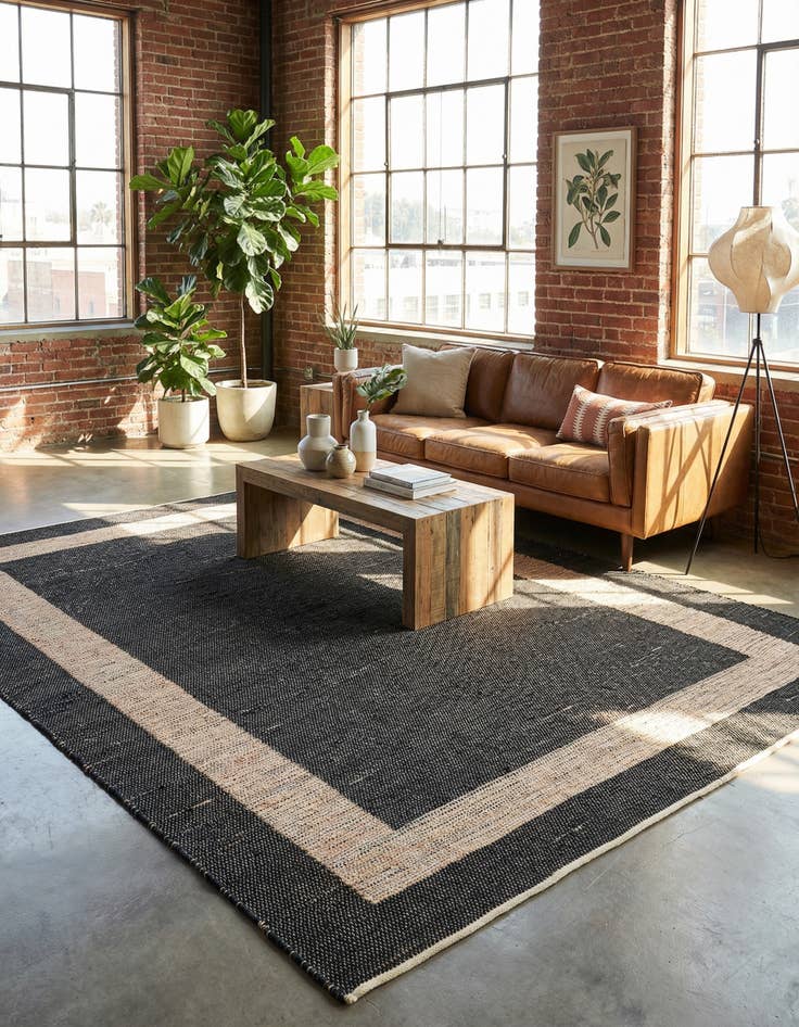 Detail image of 10' x 14' 1  Hand Woven Chindi Jute Rug