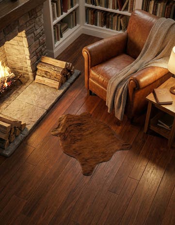 2' 2 x 2' 11 Cowhide Leather Rug