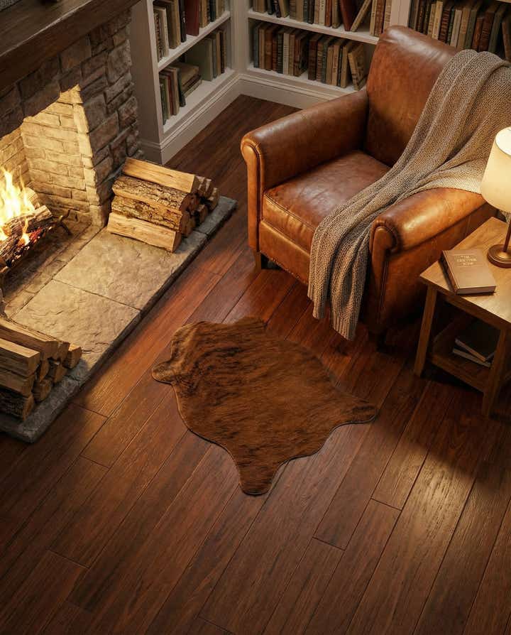 2' 2 x 2' 11 Cowhide Leather Rug