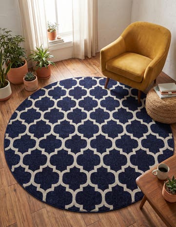 7' 10 x 7' 10 Lattice Round Rug