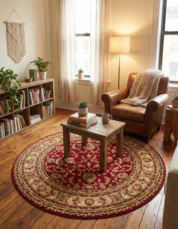 5' 3 x 5' 3 Classic Agra Round Rug