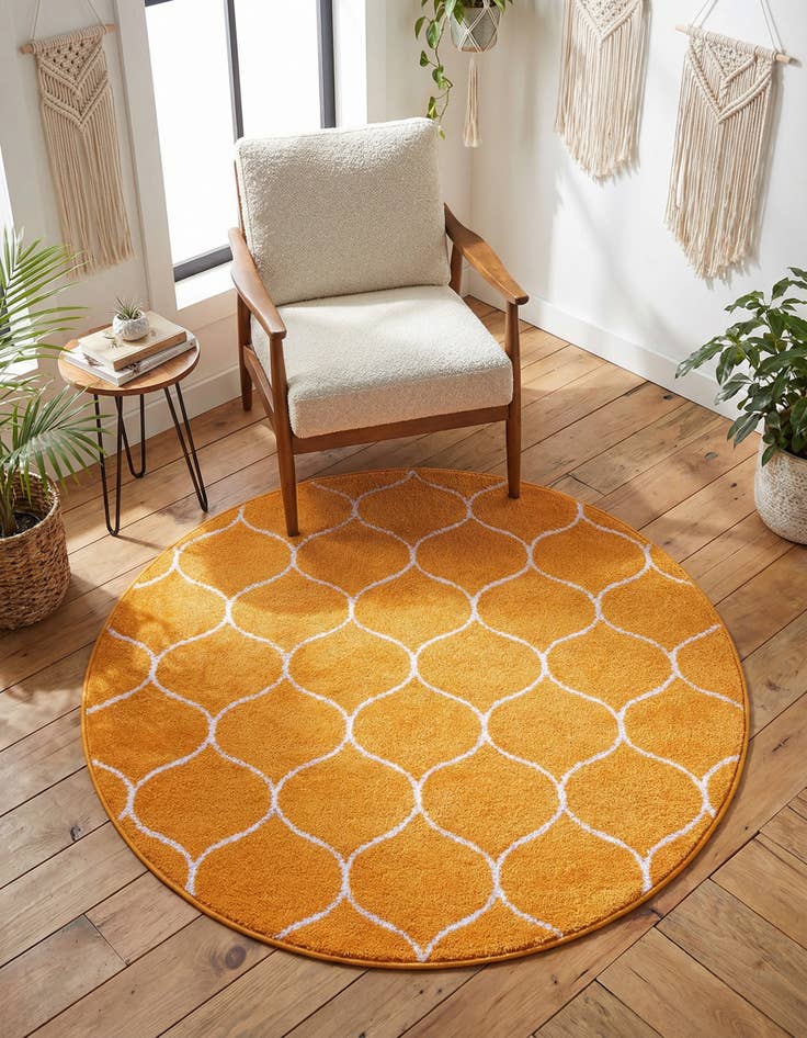 Detail image of 4' x 4' Lattice Frieze Round Rug