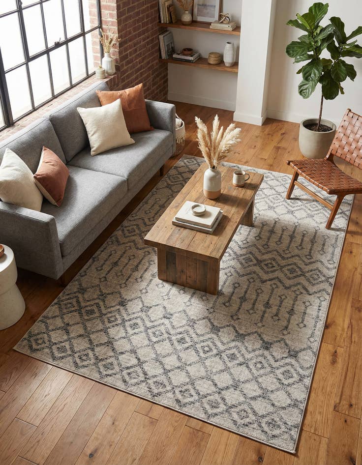 Detail image of 5' 3 x 8' Eco Trellis Rug