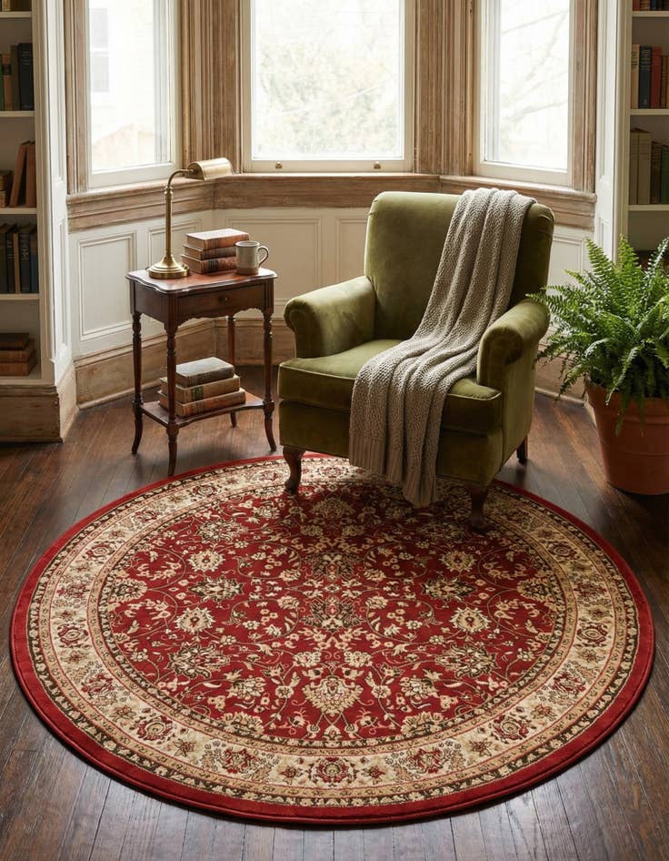 Detail image of 7' 10 x 7' 10 Kashan Design Round Rug