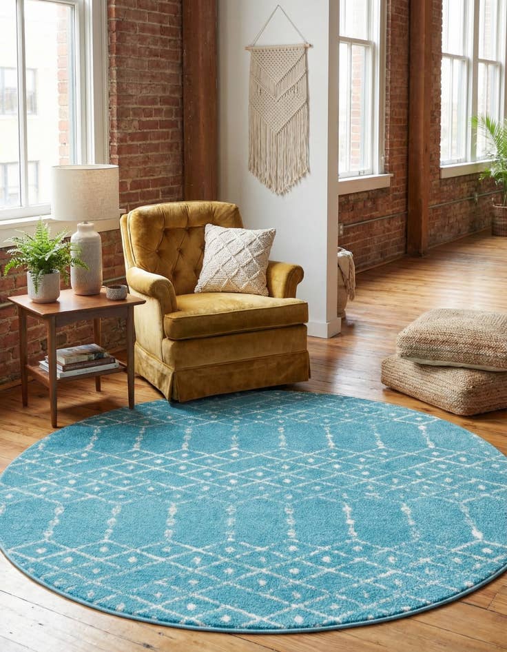 Detail image of 5' 3 x 5' 3 Paxon Trellis Round Rug