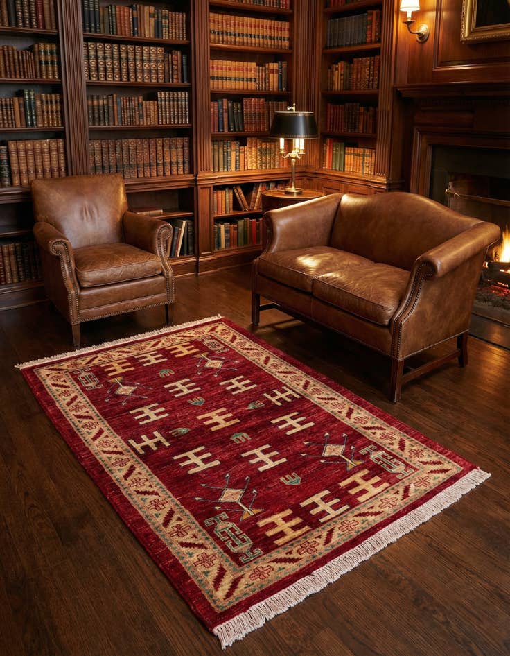 Detail image of 3' 3 x 5' 1 Hand Knotted Ziegler Wool Rug