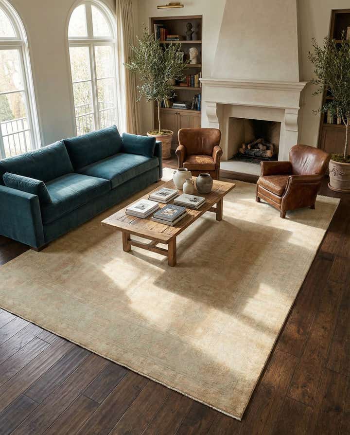 9' 2 x 11' 10 Hand Knotted Oushak Wool Rug