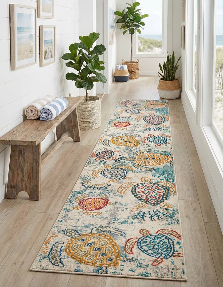 Detail image of 2' 7 x 12'  Washable Capri Runner Rug