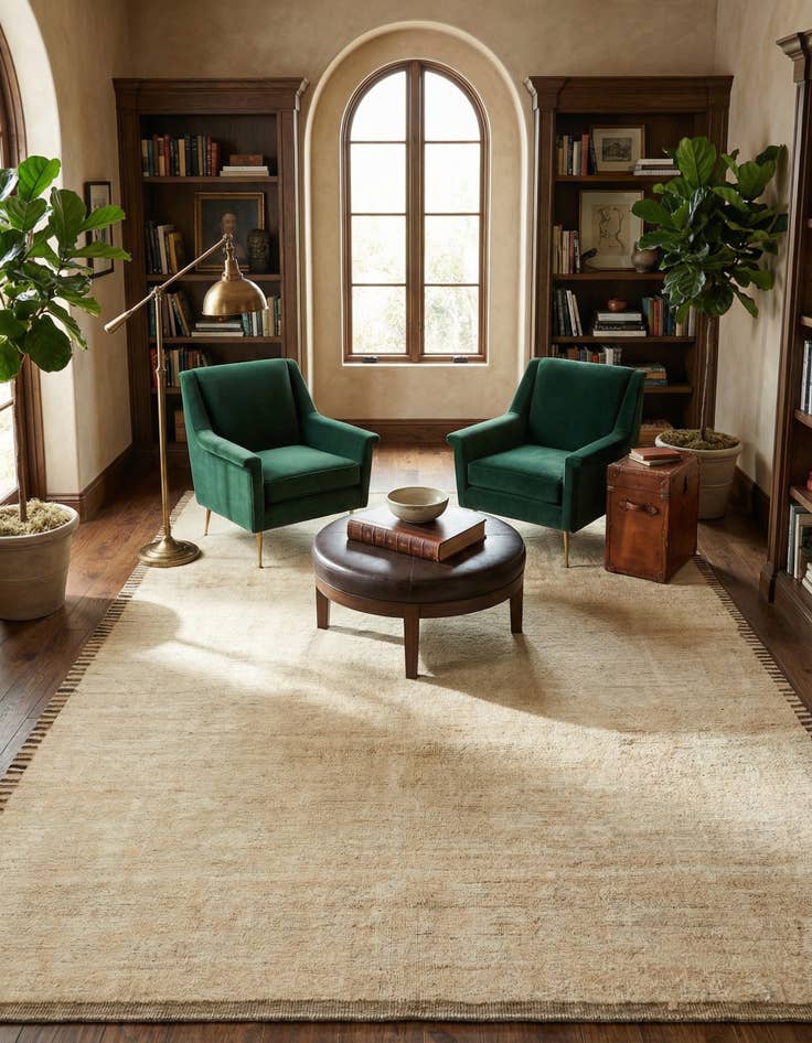 Detail image of 8' 5 x 10' 8 Hand Knotted Oushak Wool Rug