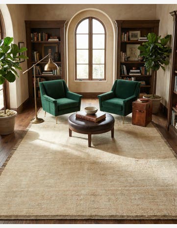 8' 5 x 10' 8 Hand Knotted Oushak Wool Rug