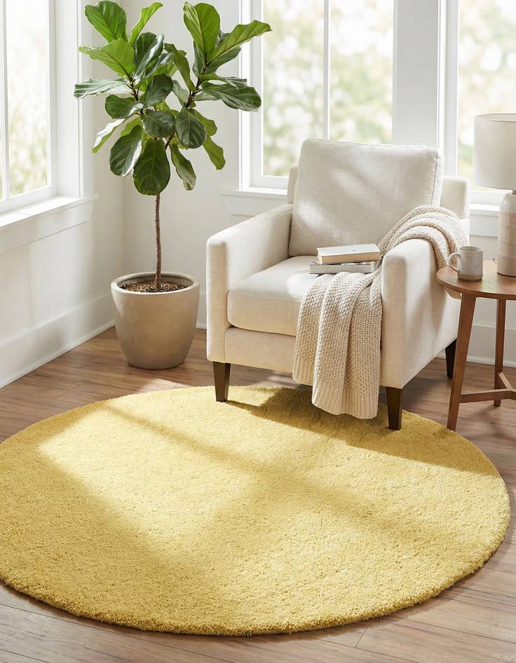 Detail image of 6' x 6' Solid Frieze Round Rug