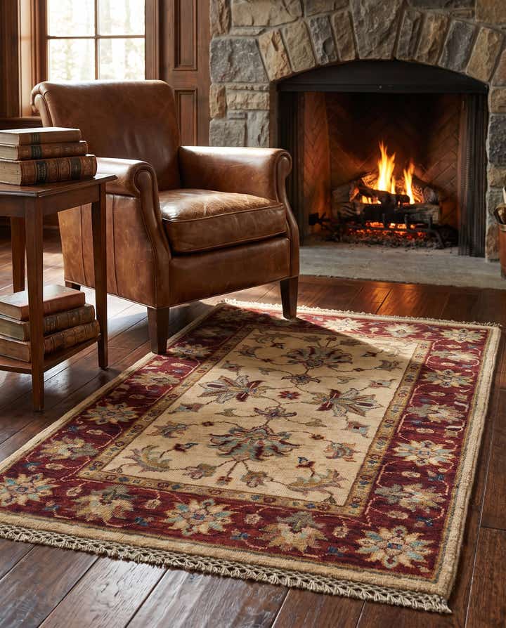 1' 11 x 3' Hand Knotted Ziegler Rug