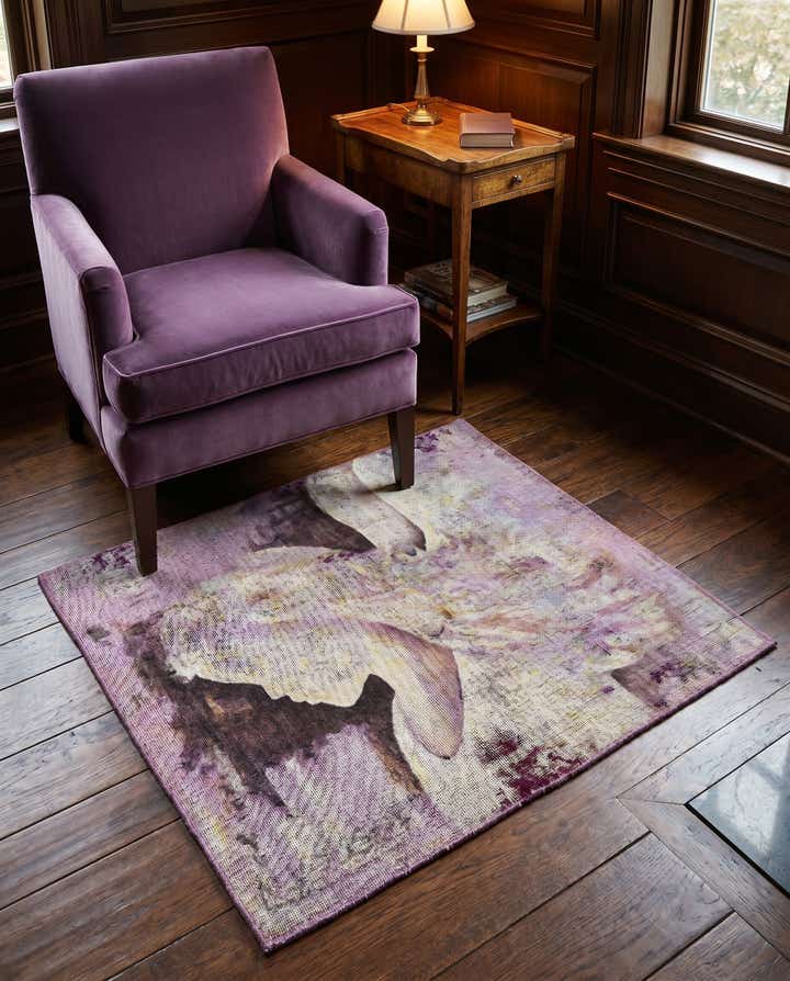 3' 4 x 3' 8 Hand Knotted Ultra Vintage Persian Wool Square Rug