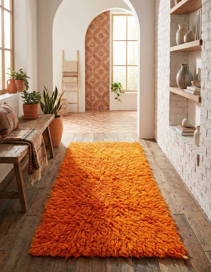 Detail image of 2' 1 x 4' Hand Knotted Moroccan Wool Runner Rug