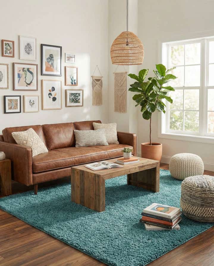 5' 3 x 8' Soft Solid Shag Rug