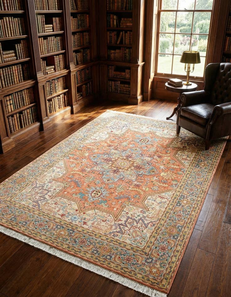 Detail image of 4' 10 x 6' 8 Hand Knotted Tabriz Persian Rug