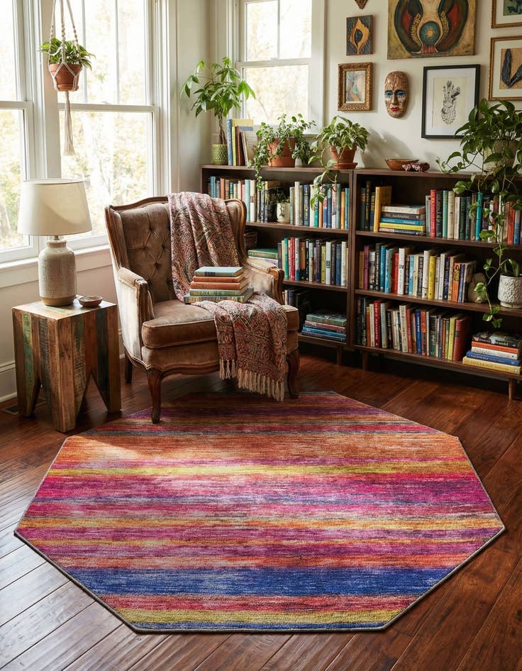 Detail image of 5' x 5' Asha Octagon Rug