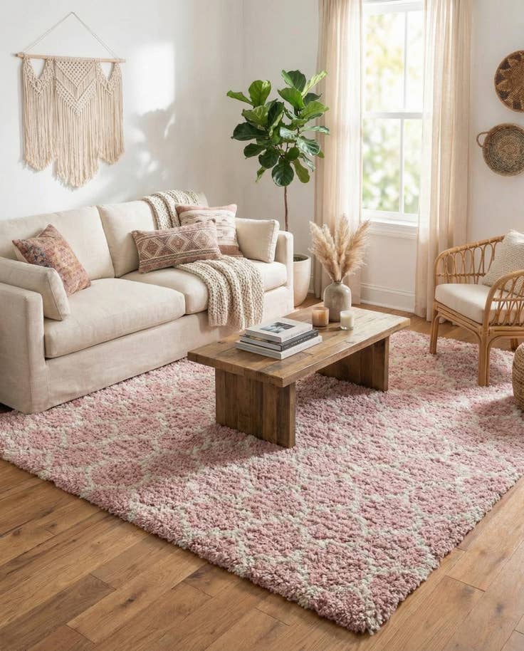 Detail image of 7' 10 x 7' 10 Lattice Shag Square Rug