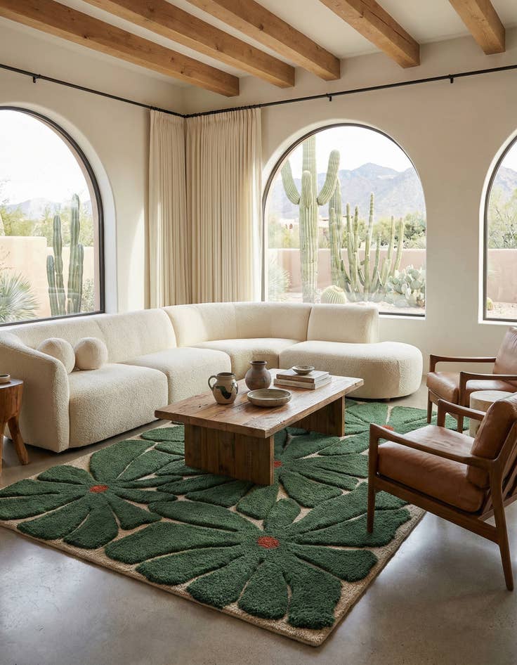 Detail image of 6' 1 x 9' Handtufted Wool Rug