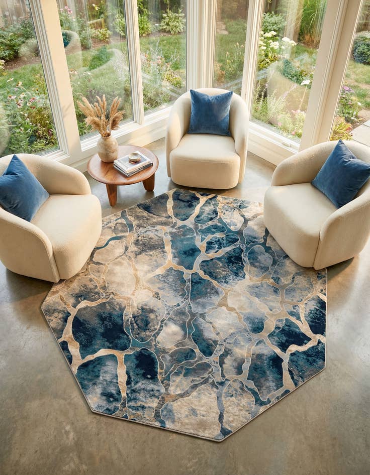 Detail image of  7' 10 x 7' 10 Gossamer Octagon Rug