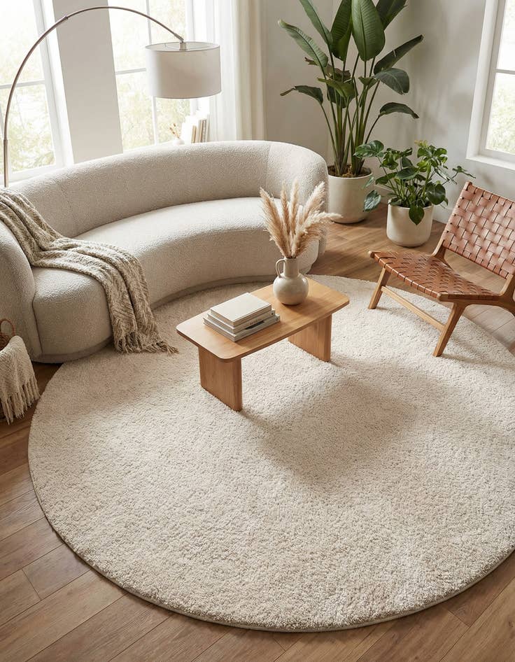 Detail image of 10' x 10' Solid Frieze Round Rug