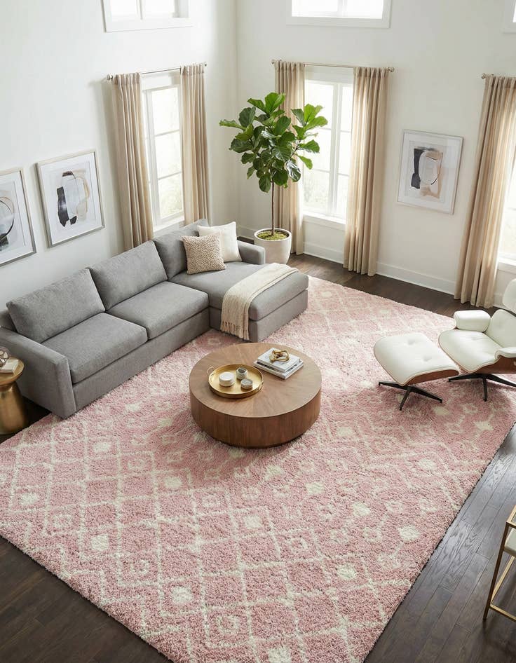 Detail image of  10' x 14' Moroccan Trellis Shag Rug