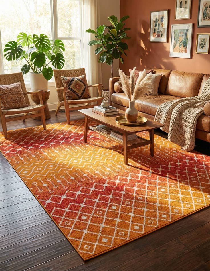 Detail image of 9' x 12' Moroccan Trellis Rug