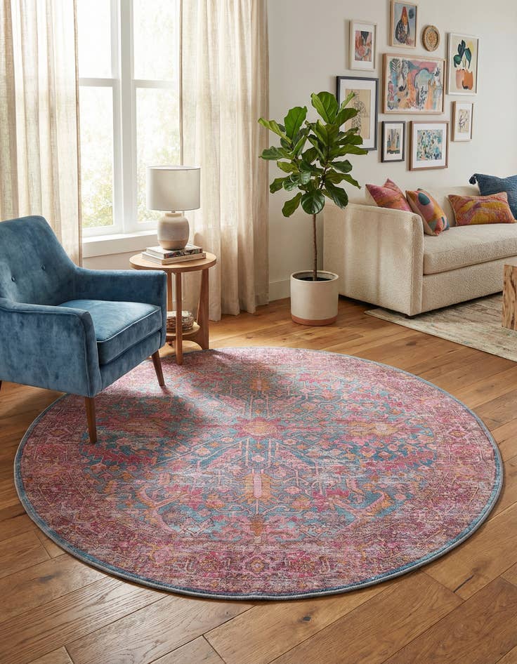 Detail image of 7' 3 x 7' 3 Washable Mangata Round Rug