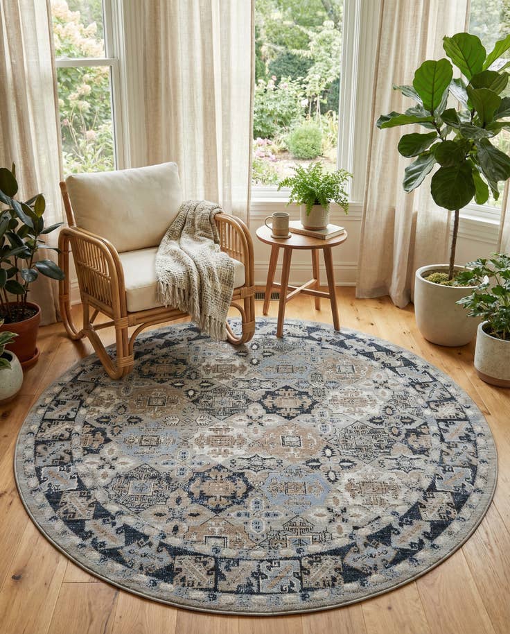 Detail image of 7' 10 x 7' 10 Kamala Washable Round Rug