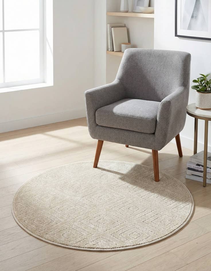 Detail image of 3' x 3' Washable Sabrina Soto Indoor / Outdoor Round Rug