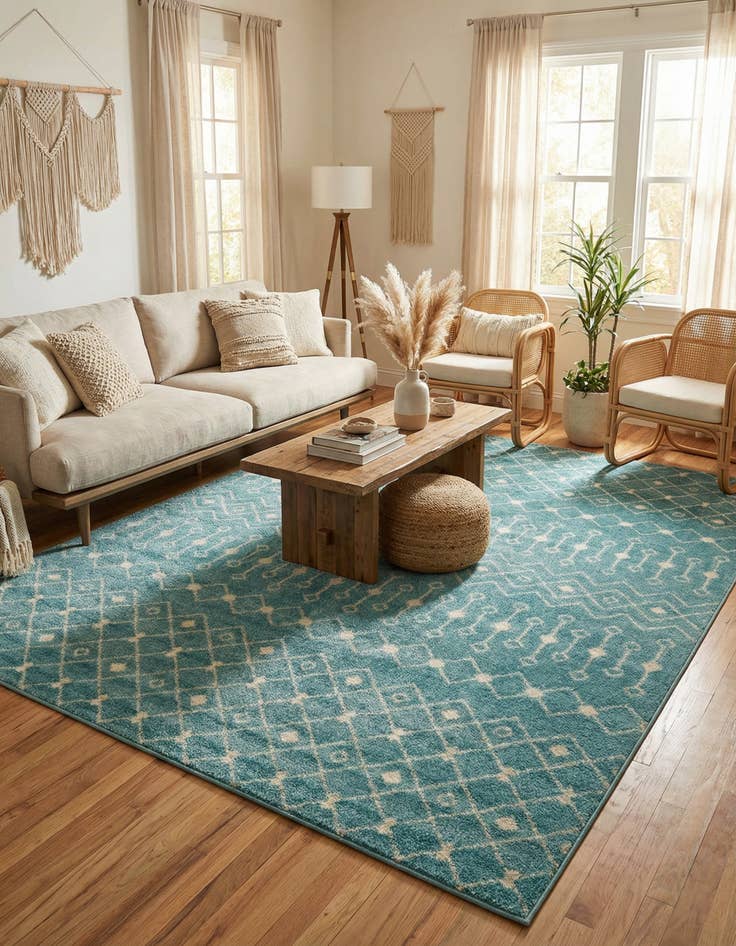 Detail image of 7' 10 x 10' Moroccan Trellis Rug