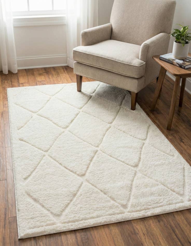 Detail image of 3' 3 x 5' 3 Lattice Shag Rug