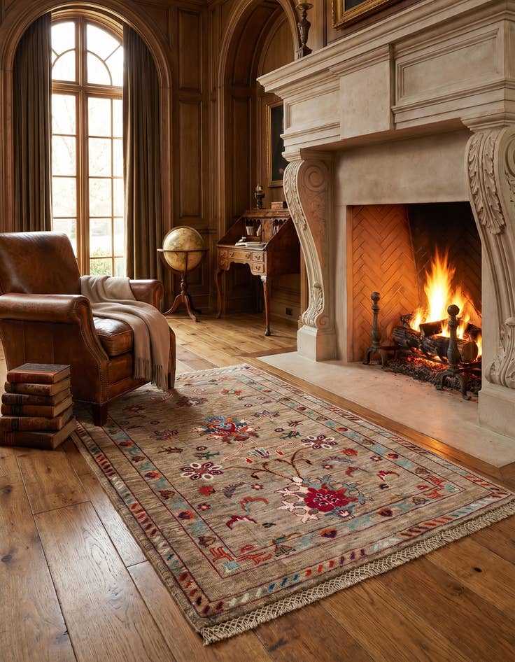 Detail image of 2' 11 x 4' 2 Hand Knotted Ariana Ziegler Rug