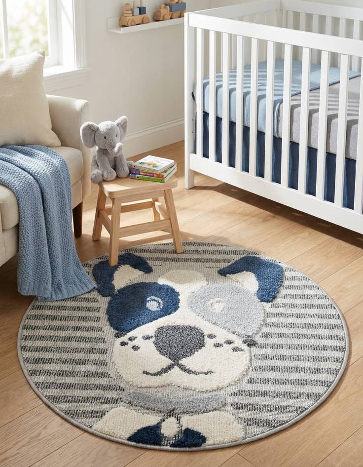 Detail image of 3' x 3' Whimsy Kids Round Rug