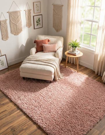 Rose Pink Everyday Shag Rug