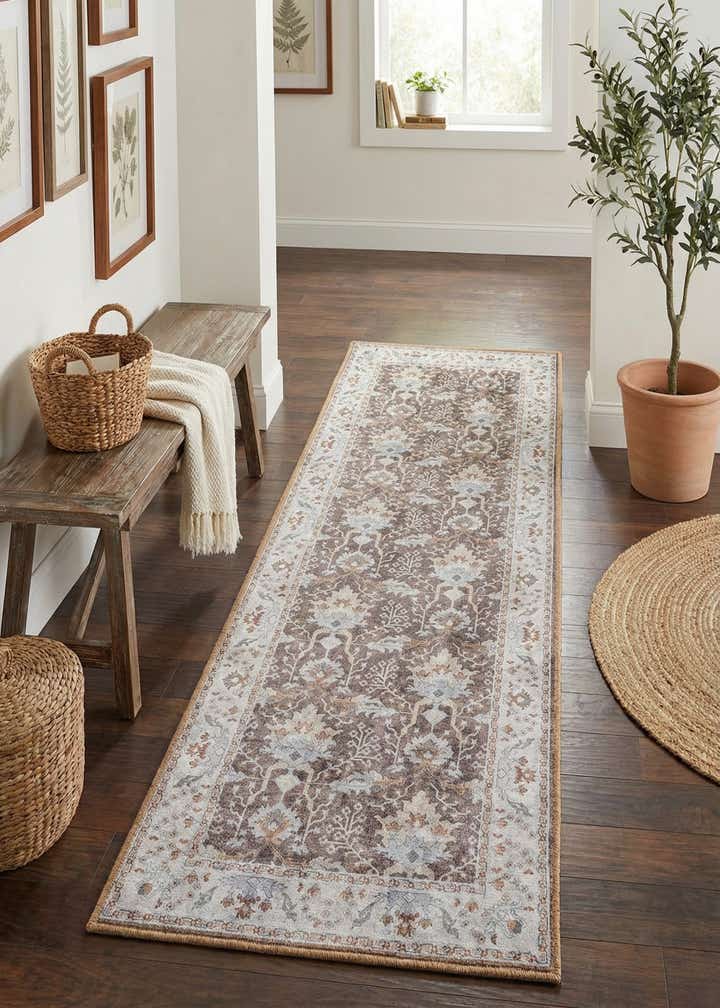 2' x 6' 1 Washable Timeless Runner Rug