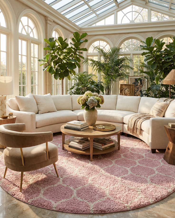 Detail image of 10' x 10' Lattice Shag Round Rug