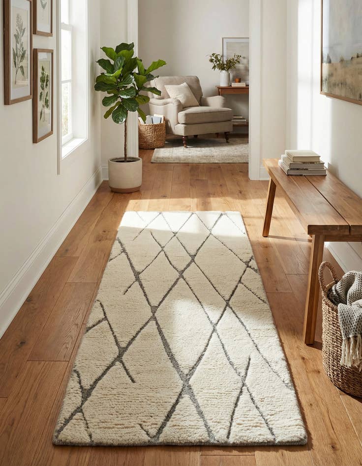 Detail image of 2' x 5' 1 Atlas Moroccan Wool Runner Rug