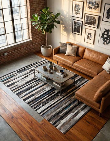 5' 1 x 7' 11 Cowhide Stocks Rug