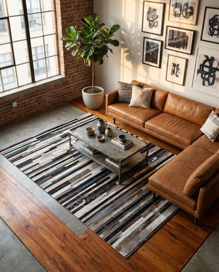 5' 1 x 7' 11 Cowhide Stocks Rug