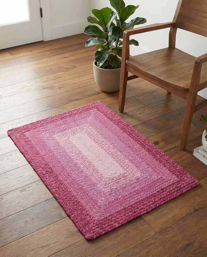 2' x 3' 1 Handmade Hand Braided Wool Rug
