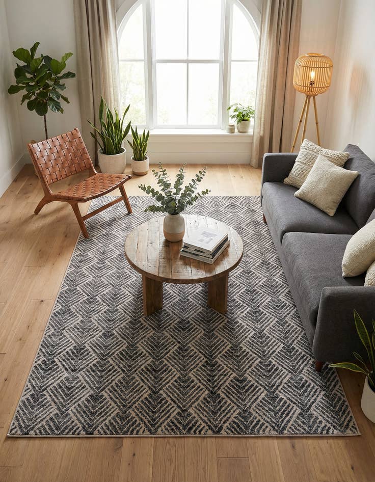 Detail image of 5' 3 x 8' Eco Trellis Rug