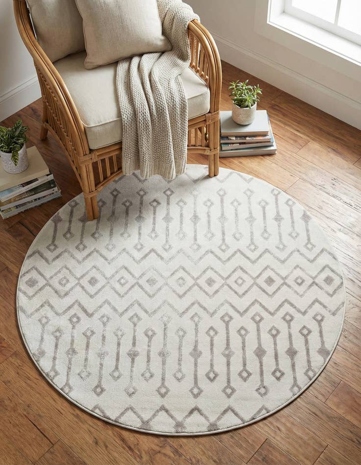 Detail image of 3' x 3' Bohemian Trellis Round Rug