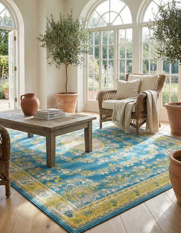 7' 10 x 10' Easy-Clean Traditional Indoor / Outdoor Rug