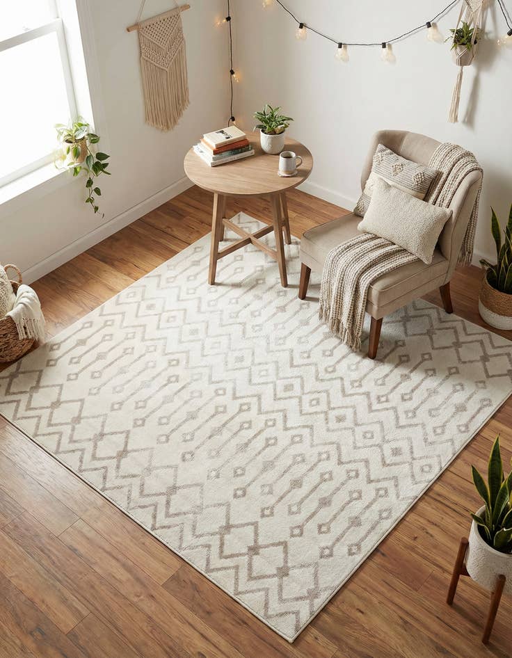 Detail image of  6' x 6' Bohemian Trellis Square Rug