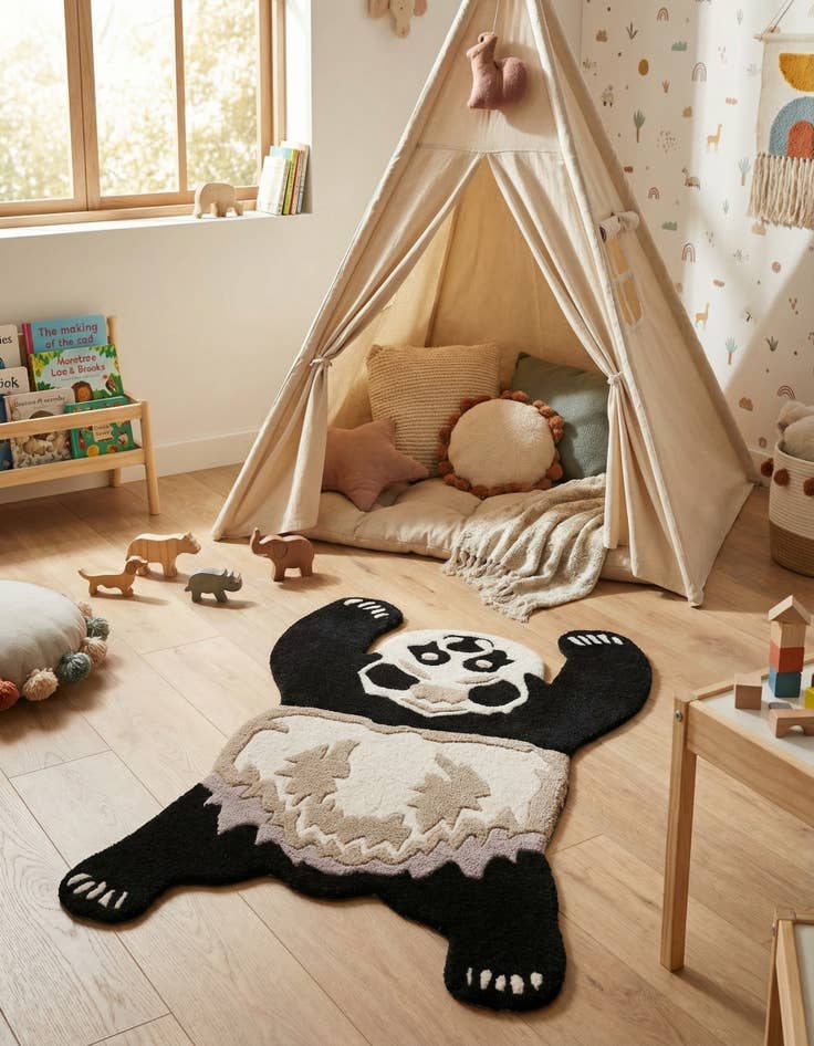 Detail image of 2' x 3' 1 Playtime Kids Wool Freeform Rug