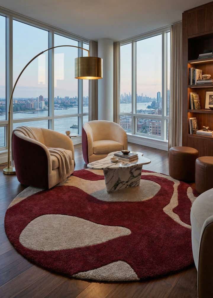 8' x 8' Handtufted Wool Round Rug