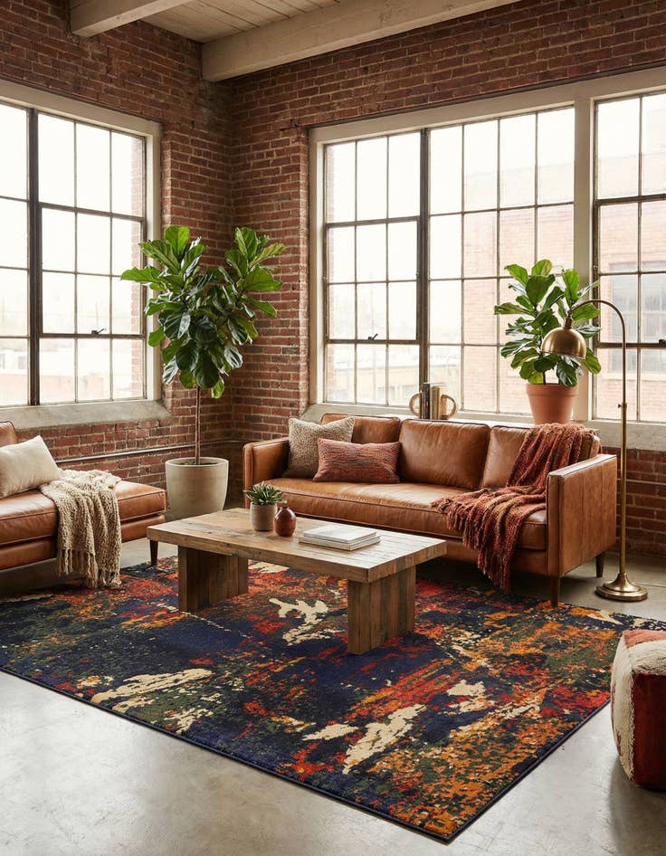 Detail image of 9' x 12'  Washable Haerfest Rug