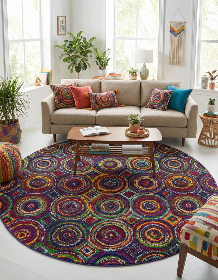 Detail image of 7' 10 x 7' 10 Calypso Round Rug