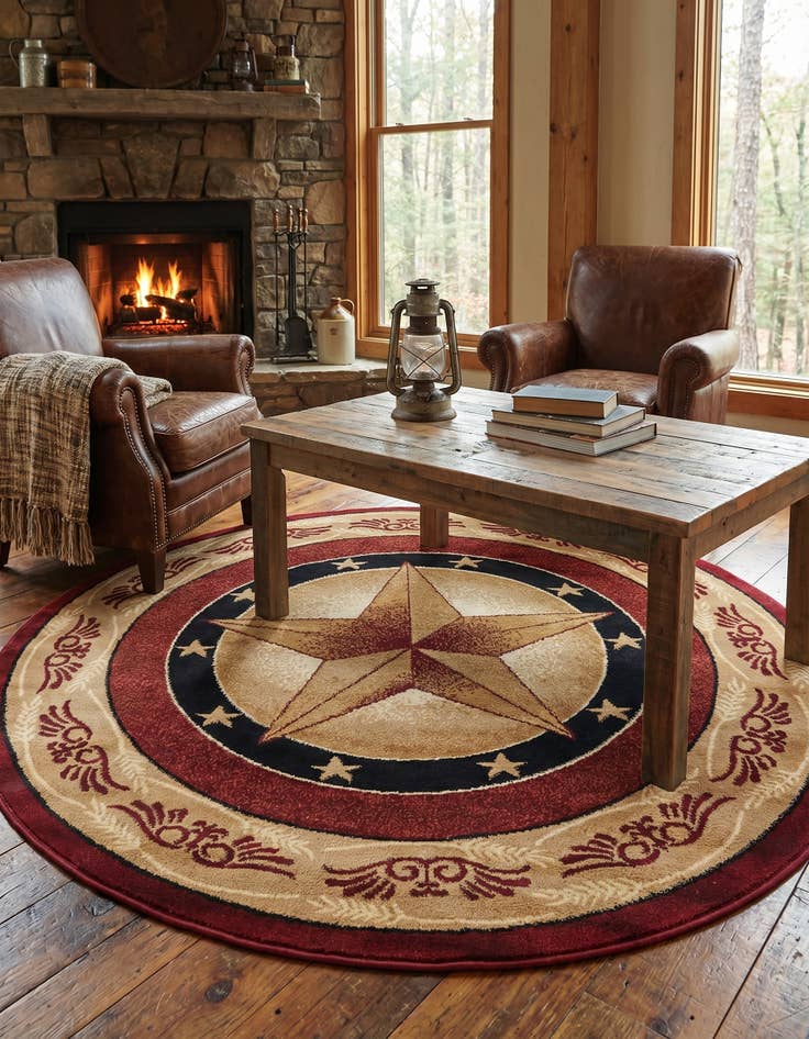 Detail image of 5' 3 x 5' 3 Pioneer Round Rug